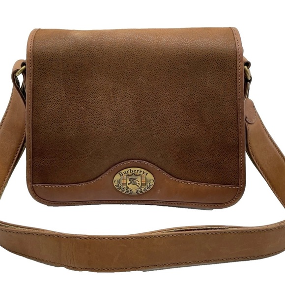 Burberry Handbags - Authentic Burberrys Nova Check
Leather Brown Shoulder Bag